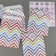 50pcs 4.7x6.7 Inch Gift Packaging Bags, Including Holiday Gift Paper Bags, Gift Wrapping Bags, High-End Decorative Paper Bags, Accessory Small Gift Paper Bags, Colorful Striped Pattern Paper Bags, Party Gift Wrapping Bags And Creative DIY Decorative Gift Paper Bags, Suitable For Holiday, Wedding, Birthday Gift Bags And Gift Wrapping Paper Bags - Gift Bags - View 1