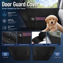 Car Door Dent Protector For Dogs Pets Kids, Interior Door Panel Anti-Scratch Anti-Kick Cover, Waterproof Auto Door Guard Protection Pad With Mesh Storage Pocket, Universal Fit Oxford Fabric Car Interior Accessory For SUV Truck, Black - Multicolor - View 7