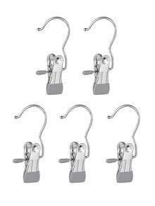 OBOVAY 10/20/30/40/50pcs Stainless Steel Clothes Clips, Stainless Steel Pants Hanger Clips With Hooks, Rust-Proof Space-Saving Hanger Clips, Suitable For Jeans, Pants, Skirts, Boots, Closet Organization, Dorm Laundry And Travel Drying Storage - Multicolor - View 46