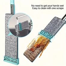 1 Set Hands-Free Flat Mop, Equipped With 5 Reusable Mop Pads, 360° Rotating Head, Dry And Wet Use, Suitable For Living Room, Bathroom, Kitchen Tile And Wood Floor Dusting Mop, Cleaning Tool, Back To School Supplies, Dusting Tool - View 6