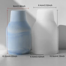 3D 花瓶/花藝矽膠模具－不對稱橢圓形、緞帶細節、平滑溝槽邊緣、不黏性柔軟矽膠｜可重複使用、易脫模、耐熱｜適用於 DIY 環氧樹脂、水泥、石膏、蠟燭與手工皂工藝｜適合製作優雅家居花卉裝飾、珠寶展示架與手工配件，母親節禮物 - 白色 - 查看 12