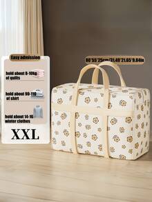 Extra Large Durable Foldable Storage Bag With Handle - Made Of High-Strength Polyester Fabric, Dust-Proof And Moisture-Proof, Cute Cartoon Pattern, Suitable For Travel, Moving, Packing, Clothing And Bedding Storage, Essential For Moving, Fun Design, Sturdy Structure, Great Packing Assistant, Suitable For Students, Frequent Travelers, Can Be Stored In Suitcase, Foldable, Large Capacity Storage Bag - Multicolor - View 9