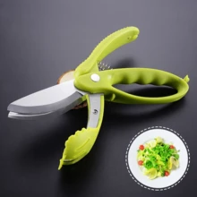 Fruit Salad Scissors, Fruit Slicer, Fruit Cutter, Portable Kitchen Food Preparation Tool, Stainless Steel Fruit Cutting Scissors, Suitable For Strawberries, Bananas, Apples, Kiwis - Random Color - View 6