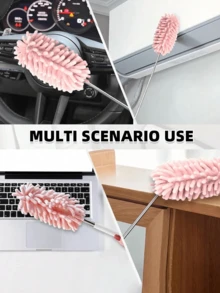 Cepillo mini para limpiar el coche, herramienta de limpieza de microfibra extensible y flexible para la limpieza del hogar y el interior del coche - Material de poliéster - A - Ver 4