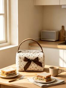 Borsa pranzo con design a fiocco per donne & ragazze - Design con apertura ampia e cerniera, facile accesso, portatile & pratica; Adatta per lavoro, ufficio, scuola, picnic & viaggi; Borsa riutilizzabile per pasti per studenti & professionisti - Multicolore - Visualizzare 8