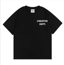 Creative Studio Graphic Tee Unisex Oversized T-Shirt Casual Streetwear Crew Neck Short Sleeve Loose Fit EST.2026 - 黑色 - 查看 5