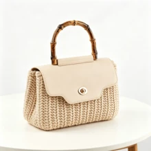 1pc PU Leather DIY Handbag Flap, One-Piece Non-Detachable Handle, With Metal Twist Lock, Pre-Punched Edge Design, Handmade Crochet Bag Making Accessory, 6 Colors Available Replacement Material - Multicolor - View 6