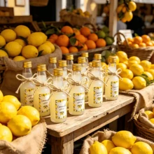 50 Sets Empty Lemon Liqueur Plastic Bottles With Gold Screw Caps, Including Lemon Stickers And Decorative Jute Rope, DIY Liqueur Containers, Amalfi Coast Country Wedding, Sicily Lemon Festival Packaging, Tuscany Farm Welcome Gifts, Souvenirs - Yellow - View 3