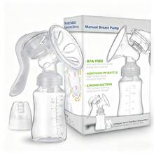 Manual Breast Pump - Adjustable Suction Silicone Hand Pump Breastfeeding, Small Portable Manual Breast Milk Catcher Baby Feeding Pumps & Accessories - Clear - View 2