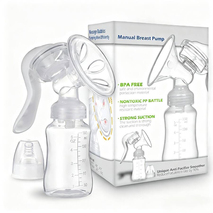 Manual Breast Pump - Adjustable Suction Silicone Hand Pump Breastfeeding, Small Portable Manual Breast Milk Catcher Baby Feeding Pumps & Accessories