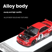 TIMEMICRO 1:64 GTR34-0 Red Paint Die-Cast Alloy Car Model Collectible Display Gift - Multicolor - View 5