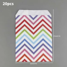 50pcs 4.7x6.7 Inch Gift Packaging Bags, Including Holiday Gift Paper Bags, Gift Wrapping Bags, High-End Decorative Paper Bags, Accessory Small Gift Paper Bags, Colorful Striped Pattern Paper Bags, Party Gift Wrapping Bags And Creative DIY Decorative Gift Paper Bags, Suitable For Holiday, Wedding, Birthday Gift Bags And Gift Wrapping Paper Bags - Gift Bags - View 9