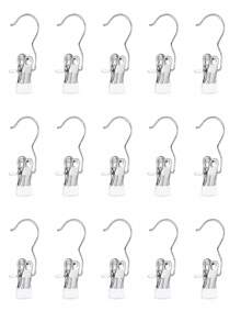 OBOVAY 10/20/30/40/50pcs Stainless Steel Clothes Clips, Stainless Steel Pants Hanger Clips With Hooks, Rust-Proof Space-Saving Hanger Clips, Suitable For Jeans, Pants, Skirts, Boots, Closet Organization, Dorm Laundry And Travel Drying Storage - Multicolor - View 16
