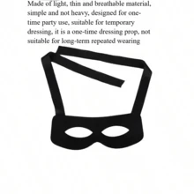 1/2pcs Black Lightweight Breathable Universal Goggles Role Play Left Half Face Mask Disposable Temporary Performance Ball Movie Prop Costume Party Decoration Prank Prop Halloween - Black - View 8