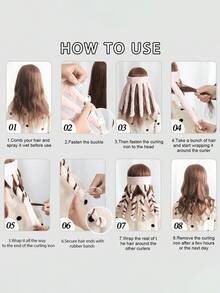 3 pezzi Fasce per arricciare i capelli senza calore per donne, arricciatore morbido senza calore, pettine a forma di Z, arricciatore per capelli lunghi durevole, adatto per acconciature fai-da-te notturne, facile da usare e alla moda, cura dei capelli notturna, strumento di bellezza alla moda, struttura morbida - Multicolore - Visualizzare 3