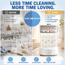Hauture Baby Bottle Sterilizer And Dryer, Electric Steam Sterilization With Large Capacity For Glass & Plastic Bottles, Auto Shut-Off, Great Baby Shower Gift - 查看 4