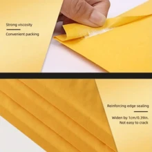 2/5/10/20pcs Yellow Kraft Bubble Mailers, Self Seal Padded Envelopes, Waterproof Shockproof Shipping Bags For Small Business - Yellow - View 12