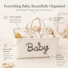 1pc Letter Diaper Storage Basket, Newborn Diaper Storage Box, Suitable For Nursery Use - Multicolor - View 3