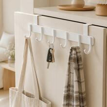 1pc Over-The-Door Hook Rack, Multi-Function Storage Hooks, 6 Hooks Over-The-Door Hook, For Hanging Clothes, Towels, Suitable For Bathroom, Kitchen Cabinet Doors, Max Thickness 2.2cm - Multicolor - View 8