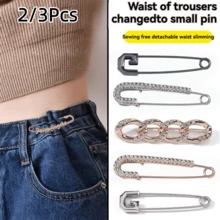 2/3 cái khóa thắt lưng đa năng cho quần jeans, kẹp siết eo quần nữ, ghim cài chống hở cho áo cardigan len, kẹp siết tái sử dụng - Nhiều màu - Xem 2