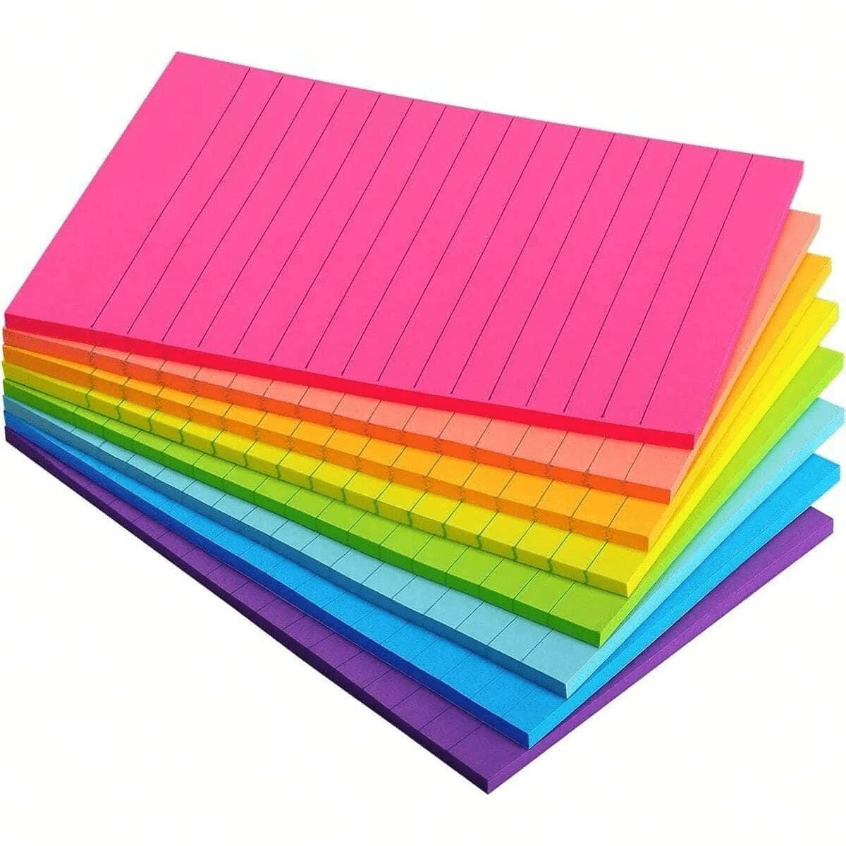 8pcs Large Sticky Notes 4x6 IN,(46 Sheet/Pad) Lined Sticky Notes 4x6 Bright/Pastel Sticky Notes Lined Large Sticky Note Pads Large Sticky Notes Bulk Lined Sticky Notes Large - one-size - View 1