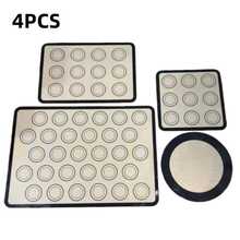 4/5pcs Silicone Baking Mat Set, Non-Stick Reusable Macaron Baking Sheet, Heat-Resistant Fiberglass Cookie Mat, Round And Square Silicone Pastry Mat Suitable For Oven, Macaron, Cookie, Pastry - View 16