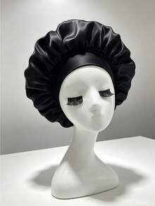 2/1pc Luxury Satin Sleep Cap, Solid Color Elastic Sleep Hair Cap, Lightweight Smooth Silk Texture, Suitable For Comfortable All-Night Wear, Hair Protection And Bath Use, Soft And Snug Fit To Protect Scalp, Suitable For Curly, Straight And Fine Curly Hair, Perfect Holiday Gift And Back To School Essential - Multiple Styles - View 12