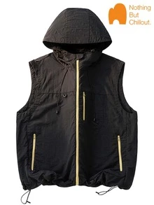 NBCT Women's Hooded Vest Summer Sleeveless Tank Top, Sports Outdoor Versatile Casual Outerwear Top - Black - View 3
