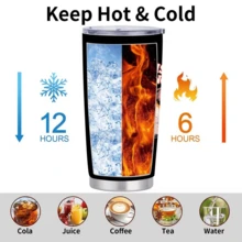 1pc/5pcs 20oz Surprised Cat Gift Insulated Coffee Mug, Funny Text Cartoon Cat Print Vacuum Insulated Travel Cup, Suitable For Cat Lovers, Daily Holiday Gift, Funny Birthday Gift For Boyfriend/Girlfriend, Iced Coffee, Juice, Oatmeal - Black - What Happened? - View 3