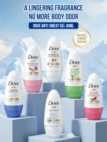 Dove Classic 原味女用止汗滾珠 40ml，48小時吸汗微鹽配方，持久清新乾爽不黏膩，便攜 0% 酒精，保濕乳霜腋下護理，除味控汗，適合日常、夏季、健身房及敏感肌 - 經典原味40ml - 查看 3