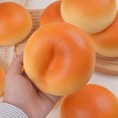 1/2pcs Realistic Stretchable Bread Soft Squeeze Ball, Cake Decoration Model, Fun Relaxing Novelty Item