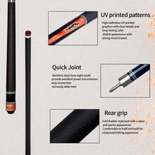 12.5mm Tip American 9-Ball Cue, 1/2 Split Design, Leopard Pattern, Smooth Grip, 3/8*3 Quick Joint, Carom Billiard Cue, Professional 10-Ball Cue, Professional Competition Cue, Suitable For Daily Practice And Competition, Perfect Gift For Billiard Enthusiasts - Orange - View 6