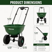 Walk-Behind Lawn & Garden Spreader, Large Capacity Seed & Fertilizer Spreader, Push Broadcast Spreader With Durable Wheels, Easy Assembly For Grass Seed, Fertilizer, Salt And Lawn Care - A - View 4