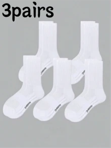 5 Pairs Thick Towel Bottom Sweat-Absorbent Breathable Non-Slip High-Top Sports Socks - White - View 6