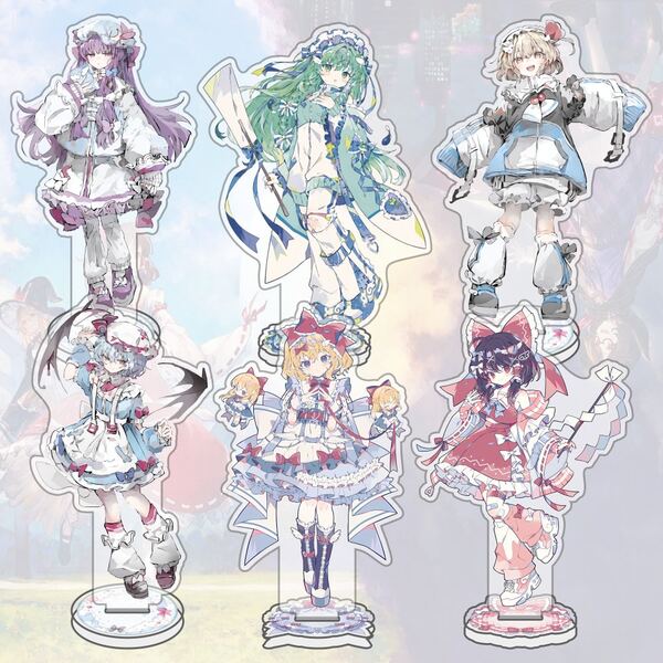 Touhou Project Acrylic Stand Figure Anime Hakurei Reimu Kirisame Marisa Cosplay Desktop Decoration Model Plate Toy Gift