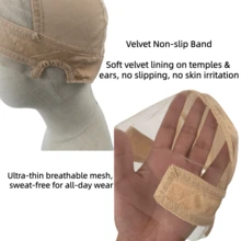Women's Lace Wig Cap - Non-Slip, Adjustable Wig Cap, Secure Adhesive-Free Wig Attachment, Reusable High-Definition Lace Cap With Headband, Suitable For Lace Front Wigs, Halloween - Multicolor - View 4