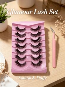 Russian Style Thick Fluffy Strip False Eyelashes, Faux Mink Soft Stem, Salon Lash Extension Effect - 查看 4