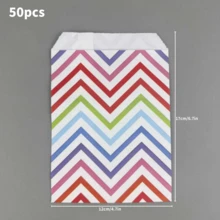 50pcs 4.7x6.7 Inch Gift Packaging Bags, Including Holiday Gift Paper Bags, Gift Wrapping Bags, High-End Decorative Paper Bags, Accessory Small Gift Paper Bags, Colorful Striped Pattern Paper Bags, Party Gift Wrapping Bags And Creative DIY Decorative Gift Paper Bags, Suitable For Holiday, Wedding, Birthday Gift Bags And Gift Wrapping Paper Bags - Gift Bags - View 8