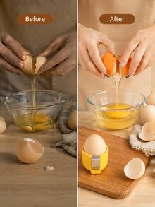 1pc Multi-Color Plastic Egg Separator, Convenient Egg Cracker, Quick Egg Cracking And Separating Tool, Kitchen Utensil For Home Kitchen Baking, Breakfast Preparation, Cake And Dessert Egg Beating - Multicolor - View 3