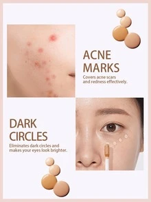 HEXZE Full-Coverage Liquid Concealer | Long-Lasting, Crease-Free & Lightweight Covers Acne Marks & Dark Circles #Light For Fair Skin Tones - Light - View 2