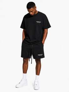 Fear Of God Essentials Classic Tee + Shorts Set SS25 Black Unisex - 黑色套裝 - 查看 3
