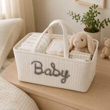 1pc Letter Diaper Storage Basket, Newborn Diaper Storage Box, Suitable For Nursery Use - Multicolor - View 2