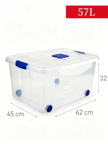 2 piezas Cajas de almacenamiento de gran capacidad de 86L con ruedas, diseño apilable, resistentes y duraderas, ahorran espacio, con tapas de cierre de , disponibles en múltiples tamaños, adecuadas para el hogar, salas de almacenamiento, oficinas, garajes, cajas de almacenamiento de herramientas transparentes - Especificaciones múltiples - Ver 10