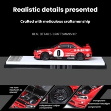 TIMEMICRO 1:64 GTR34-0 Red Paint Die-Cast Alloy Car Model Collectible Display Gift - Multicolor - View 1