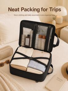 Travel Organizer Bag - Can Be Carried By Hand Or Worn As A Crossbody Bag, And Is Suitable For Roller Luggage; Can Be Used As A Travel Bag Or Shoulder Bag, Making It An Ideal Choice For Organizing Clothes During Business Trips And Vacations.,Back To School - View 2