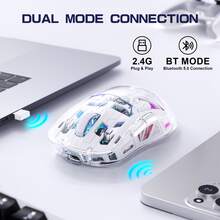 ATTACK SHARK A2 Transparent RGB Wireless Mouse, Battery Level Display, 16 Million Color RGB Lighting, 5-Level Adjustable DPI, PixArt PAW3212 Sensor, 5 Million Clicks - View 4