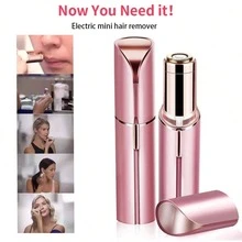 女士电动无痛脱毛仪 - 便携式电动脱毛工具，带LED灯，适用于面部、唇部、腿部，无痛脱毛（电池需另购） - 彩色 - 查看 3