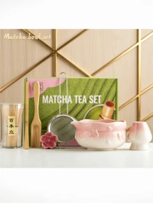 Luxury Japanese Matcha Tea Set 1/7pcs Bowknot Heart Gradient Pink/Green Matcha Bowl Set With Bamboo Whisk, Tea Scoop, Sifter And Whisk Holder Tea Ceremony Gift Set Suitable For Tea Lovers Home Decor (Includes Random Packaging Box Design), Matcha Bowl, Matcha Plate, Matcha, Matcha Tools, Matcha Accessories, Matcha, Matcha Tools, Cup, Matcha Accessories, Complete Matcha Utensils, Ceramic, Teapot, Autumn Decor, Autumn Display, Home Decor And Accessories - Multicolor - View 10