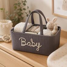 1pc Letter Diaper Storage Basket, Newborn Diaper Storage Box, Suitable For Nursery Use - Multicolor - View 5