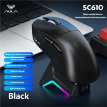 Mouse Gaming Nirkabel AULA SC610 Ringan, Pengisian Daya Magnetik, Lampu Latar RGB, 12K DPI, Sensor PAW3311, 6 Tombol yang Dapat Diprogram, Kompatibel dengan PC, Laptop, dan Mac - View 11